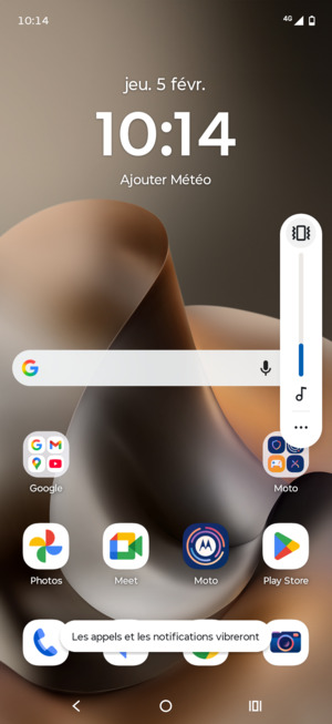 Sélectionnez Vibreur pour passer en mode silencieux