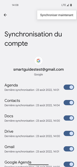 Sélectionnez Synchroniser maintenant