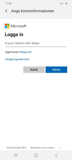 Ange din Hotmail-adress och välj Nästa