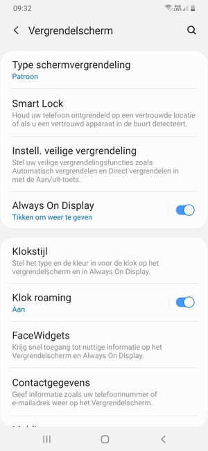 Uw telefoon is nu beveiligd met een schermvergrendeling