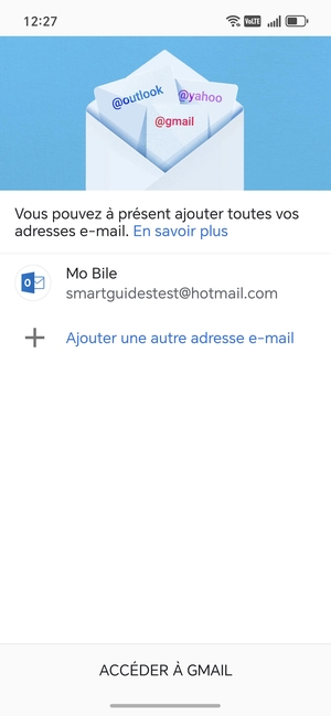 Sélectionnez ACCÉDER  À GMAIL