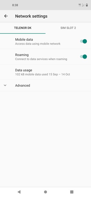 Turn Roaming on or off