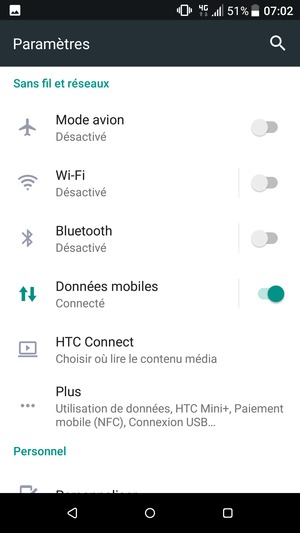 Sélectionnez Données mobiles