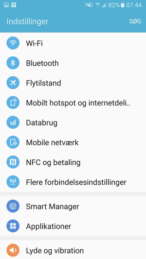 Scroll til og vælg Mobile netværk