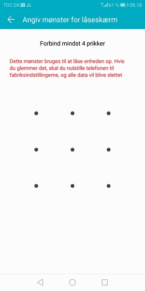 Tegn et oplåsningsmønster
