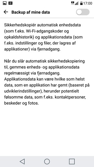 Aktiver Backup af mine data