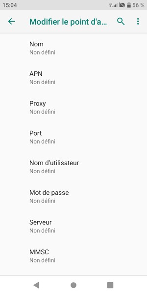 Saisissez les informations MMS