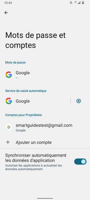 Sélectionnez votre compte Google