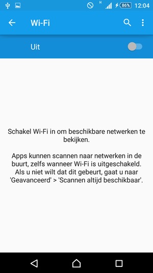 Schakel Wi-Fi in