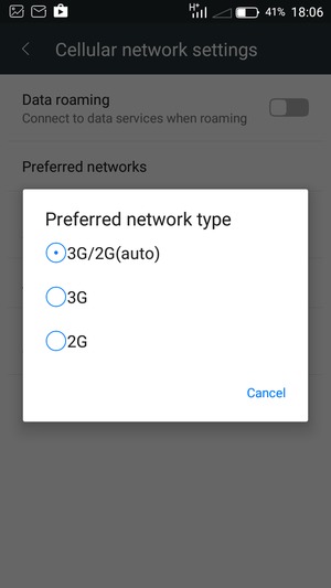 Select your preferred option