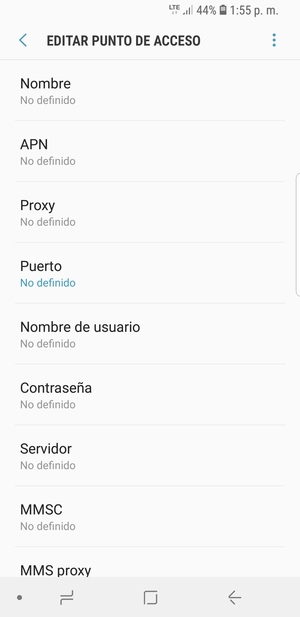 Introduzca la información de Internet