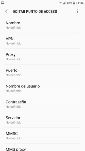 Introduzca la información de MMS