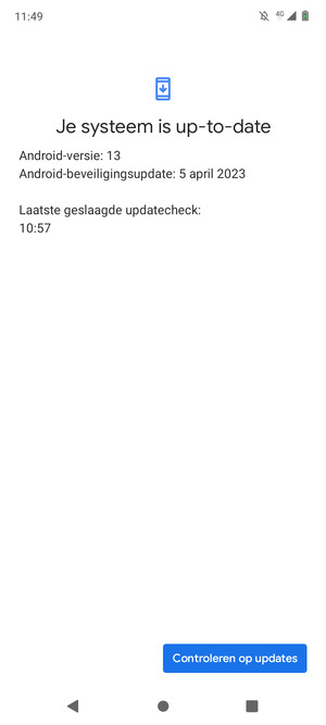 Als uw telefoon up-to-date is, zult u het volgende scherm zien
