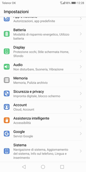 Scorri e seleziona Sicurezza e privacy
