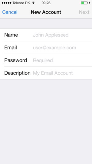 Enter the required information and select Next