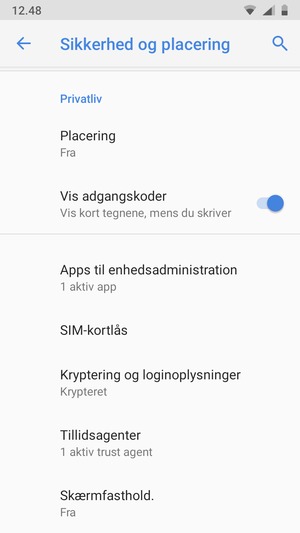 Vælg SIM-kortlås