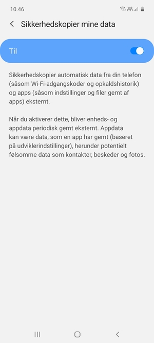 Vælg Tilbage-knappen