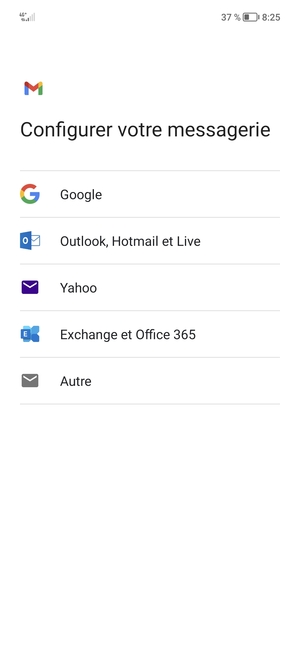 Sélectionnez Gmail
