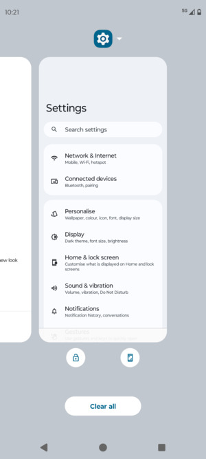 Select Clear all to close all running apps