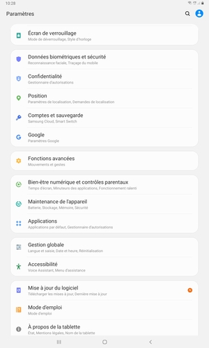 Faites défiler et sélectionnez Comptes et sauvegarde