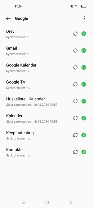 Dine oplysninger vil blive synkroniseret