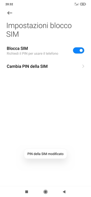 Il tuo  PIN della SIM è stato modificato