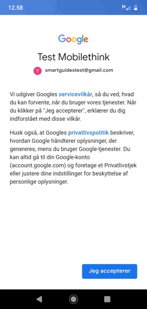 Vælg Jeg accepterer