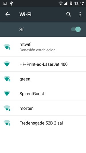 Ahora está conectado a la red Wi-Fi