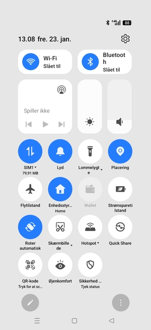 Slå Wi-Fi og Bluetooth fra
