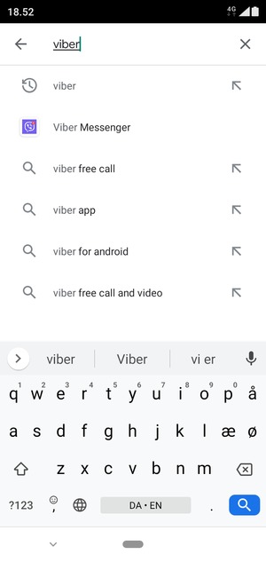 Indtast navnet på appen og vælg Søg