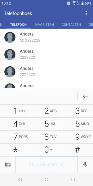 Klik op nummer 1 en houd dit vast