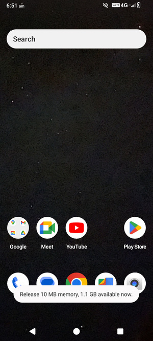 Slide down the top menu