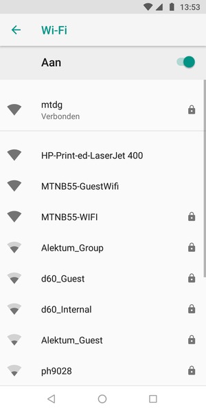 U bent nu verbonden met het WiFi-netwerk