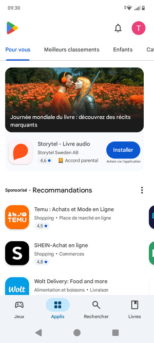 Sélectionnez Rechercher