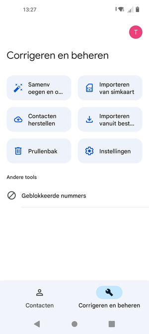 Selecteer Importeren van simkaart