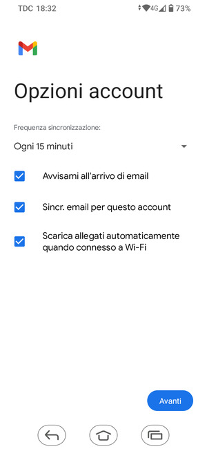 Seleziona Avanti