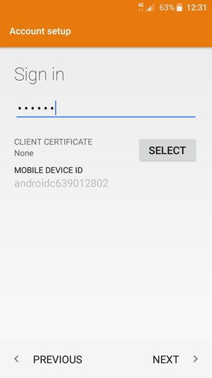 Enter your password and select NEXT