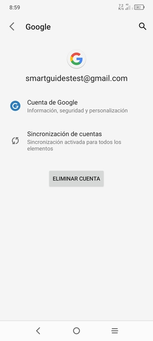 Seleccione Sincronización de cuentas