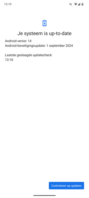 Als uw telefoon up-to-date is, zult u het volgende scherm zien