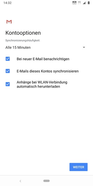 Wählen Sie WEITER
