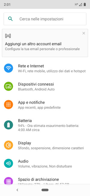 Seleziona Rete e Internet