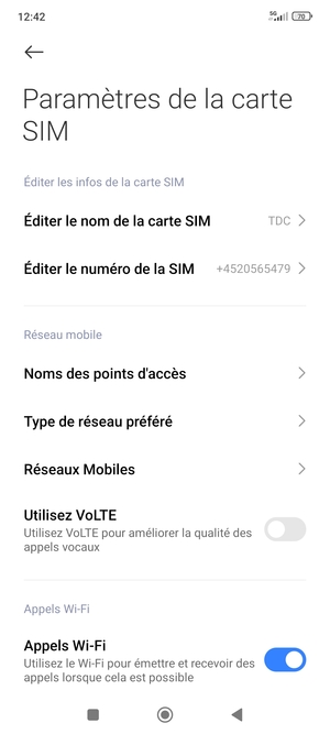 Sélectionnez Noms des points d'accès