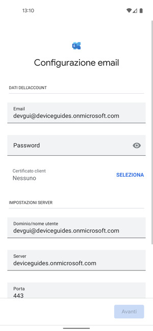 Inserisci la tua password