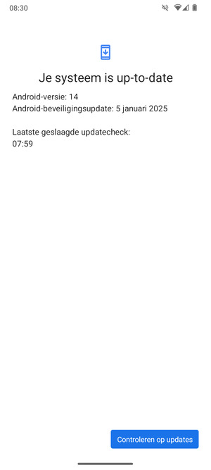 Als uw telefoon up-to-date is, zult u het volgende scherm zien