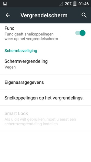 Selecteer Schermvergrendeling