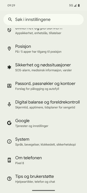 Bla til og velg System