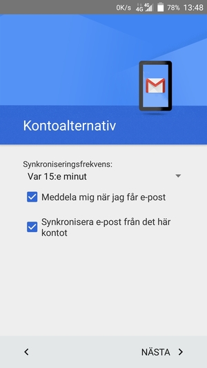 Välj NÄSTA