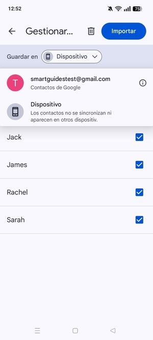 Seleccione su cuenta  Google