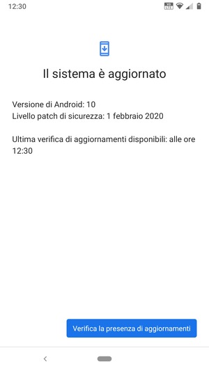 Se il tuo telefono è aggiornato, vedrai la seguente schermata