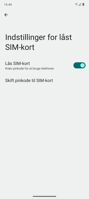 Vælg Skift pinkode til SIM-kort